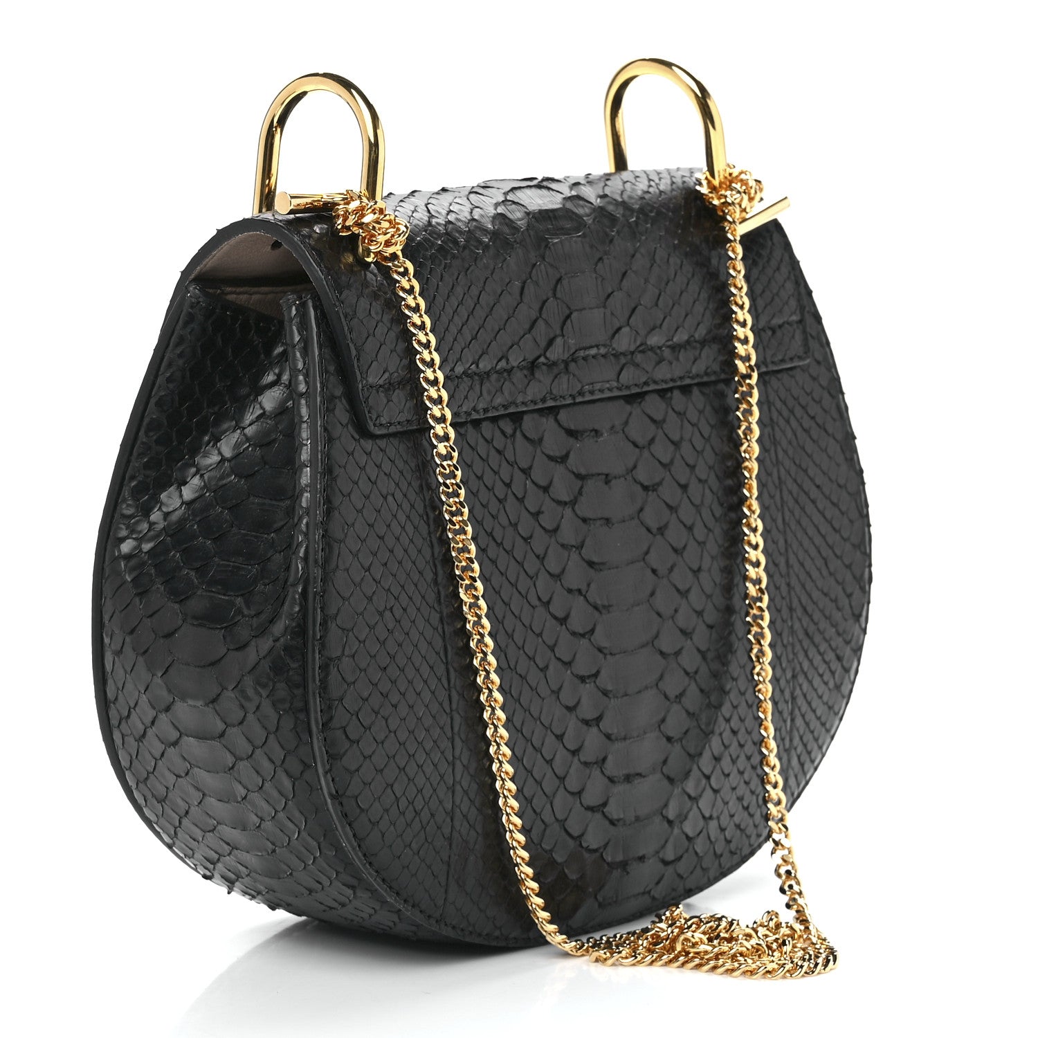 Chloe Snakeskin Drew Shoulder Bag Black 3 of 15