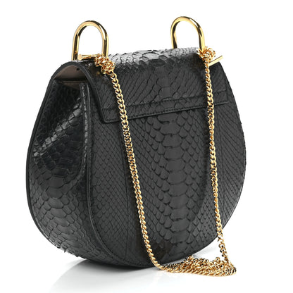 Chloe Snakeskin Drew Shoulder Bag Black 3 of 15
