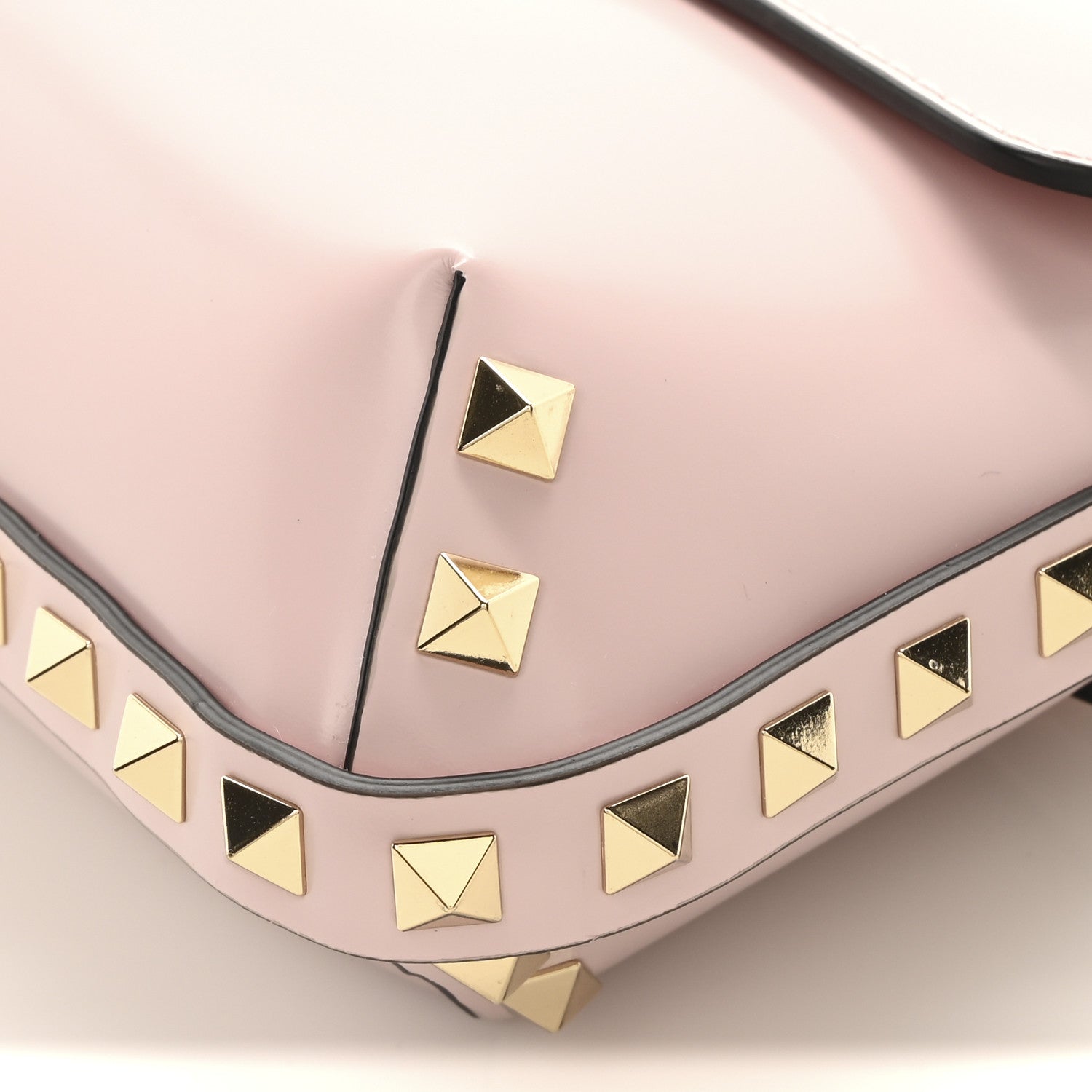 Valentino Garavani Brushed Calfskin Rockstud Flip Lock Chain Shoulder Bag Rose Quartz 9 of 9