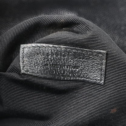 Saint Laurent Grain De Poudre Textured Mixed Matelasse Large Triquilt Monogram Satchel Black 6 of 9