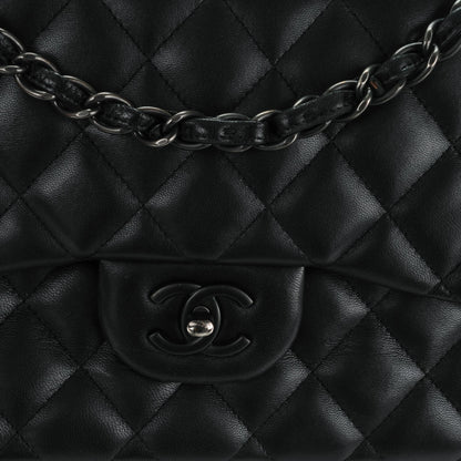 Chanel Lambskin Quilted Jumbo Double Flap So Black 9 of 12