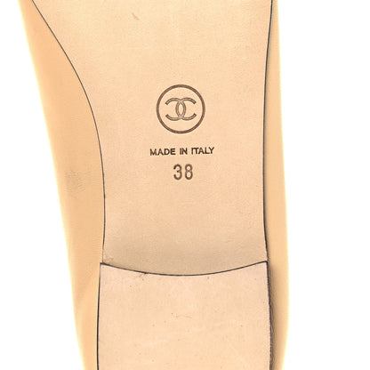 Chanel Lambskin Cap Toe Ballerina Flats 38 Beige Black 6 of 10