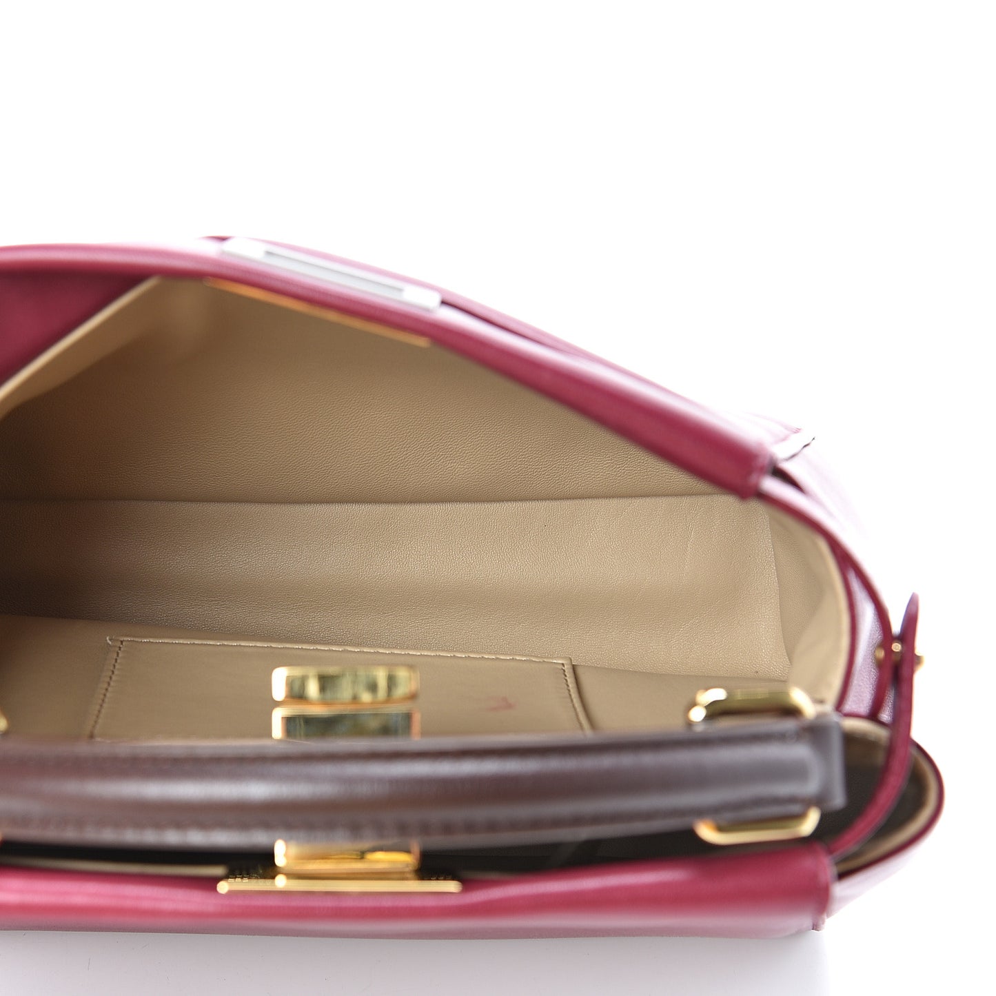 Nappa Mini Peekaboo Iconic Satchel Black Cherry Brown