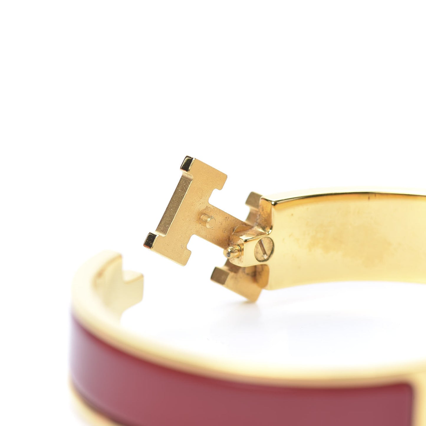 Enamel Narrow Clic Clac H Bracelet GM Rouge