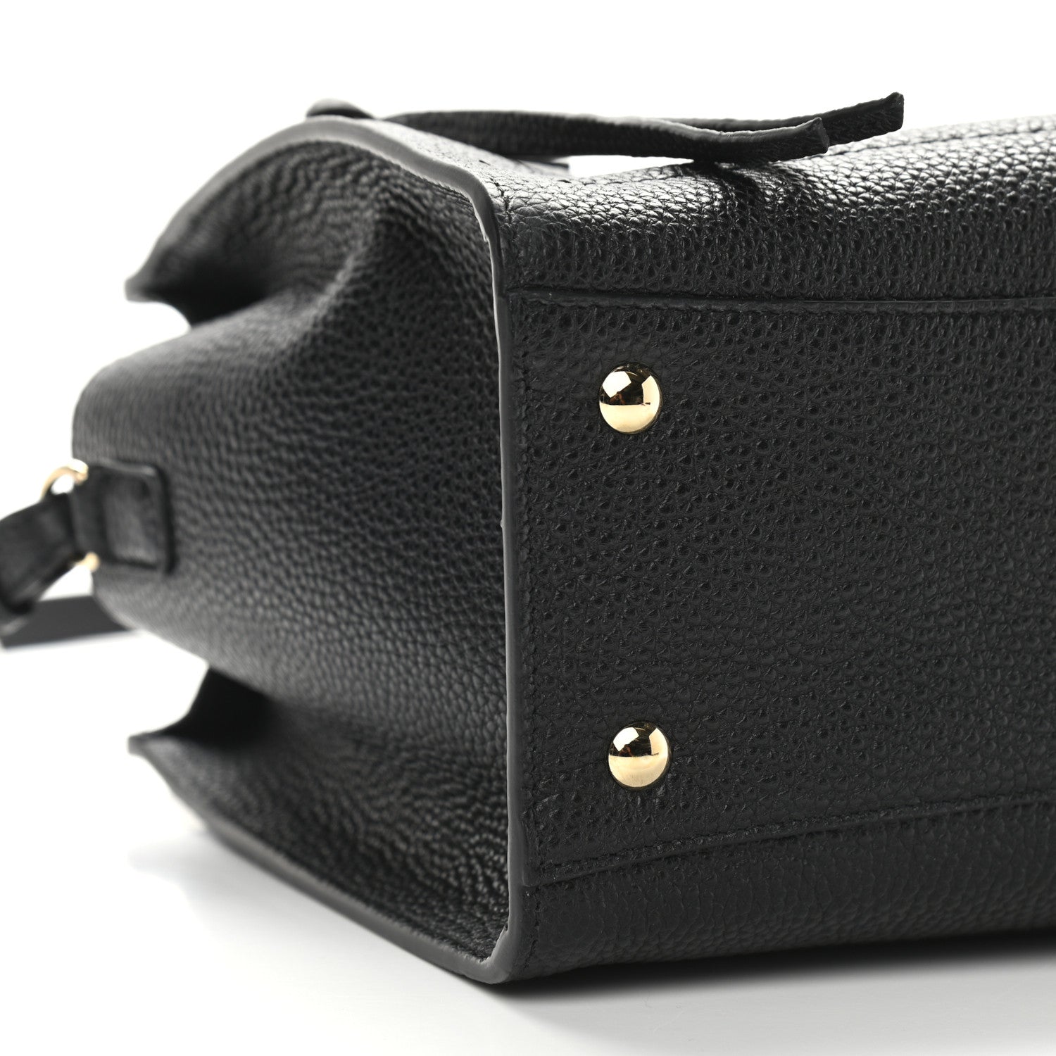 Salvatore Ferragamo Hammered Calfskin Double Handle Small Amy Tote Black 9 of 10