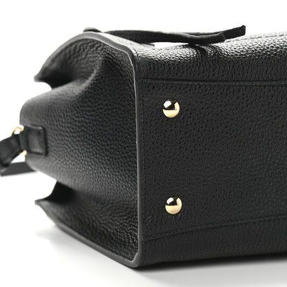 Salvatore Ferragamo Hammered Calfskin Double Handle Small Amy Tote Black 9 of 10