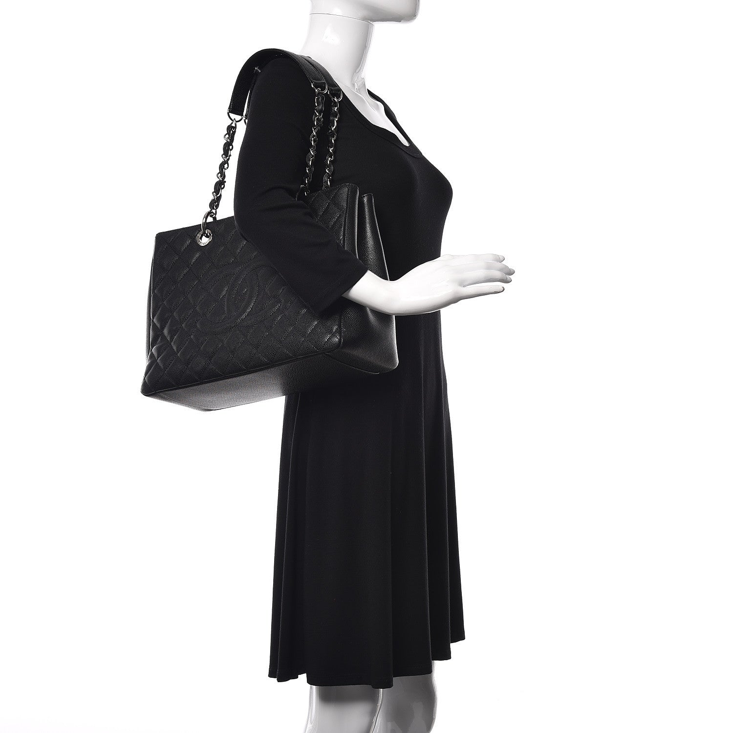 Chanel Caviar Quilted Grand Shopping Tote GST Black 2 of 9