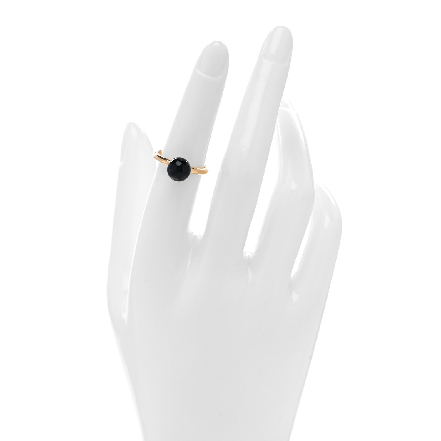 Tiffany 18K Rose Gold Black Onyx 8mm HardWear Ball Ring 50 5.25 2 of 5
