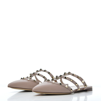 Valentino Garavani Nappa Rockstud Flat Cage Mules 39 Poudre 3 of 22