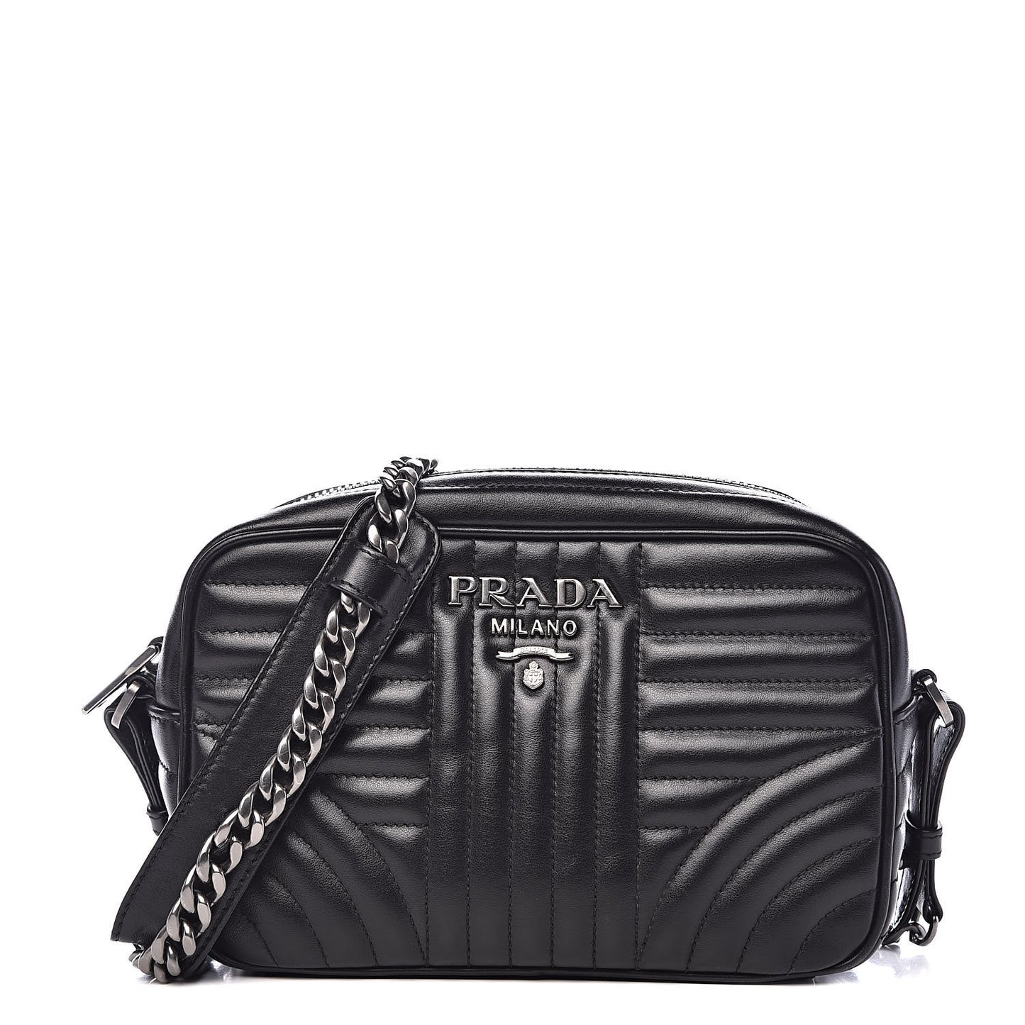 Soft Calfskin Diagramme Crossbody Bag Black