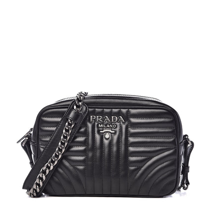 Prada Soft Calfskin Diagramme Crossbody Bag Black 1 of 13