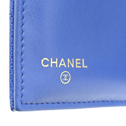 Chanel Caviar Quilted Studded CC Medium Flap Wallet Blue Blue 6 of 9