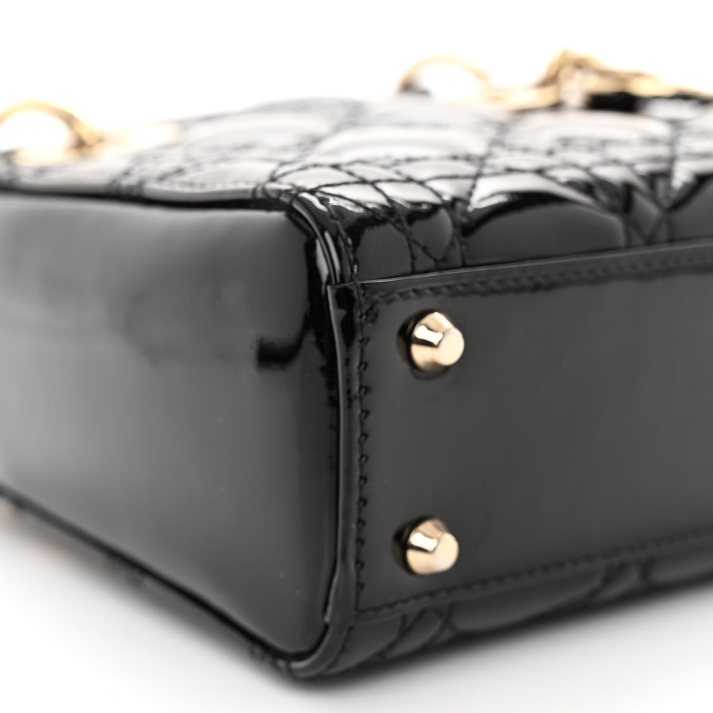 Patent Cannage Mini Lady Dior Black