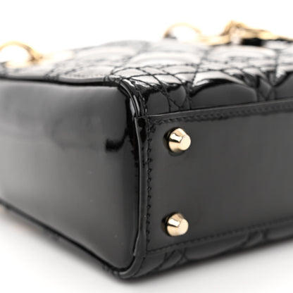 Christian Dior Patent Cannage Mini Lady Dior Black 8 of 9
