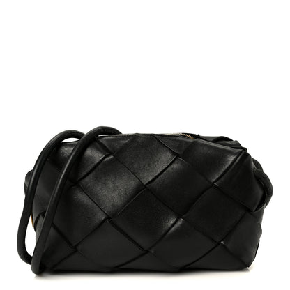 Bottega Veneta Lambskin Maxi Intreccio Small Cassette Camera Bag Black 1 of 11