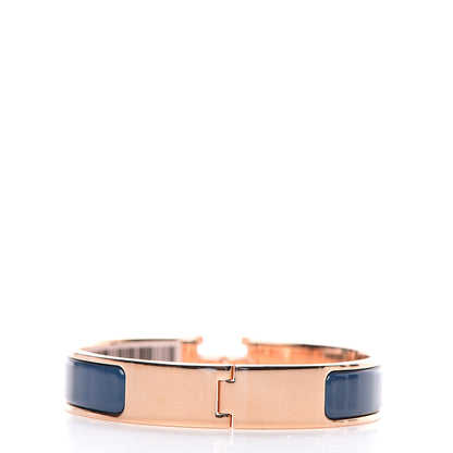Hermes Enamel Narrow Clic Clac H Bracelet PM Bleu De Genes 2 of 4