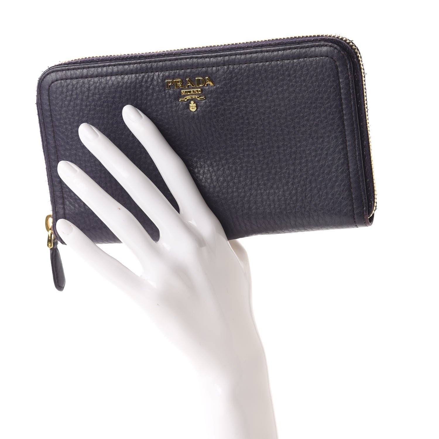 Prada Vitello Daino Zip Around Wallet Uva 2 of 10