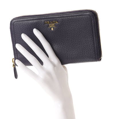 Prada Vitello Daino Zip Around Wallet Uva 2 of 10