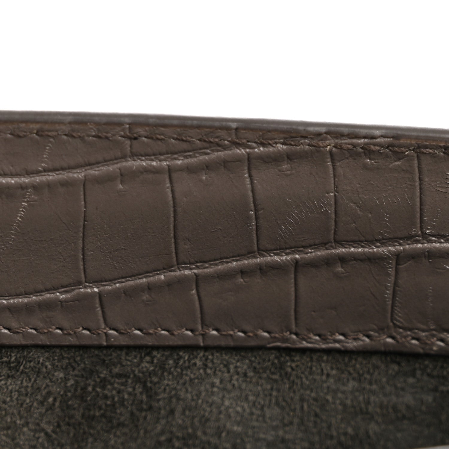 Saint Laurent Calfskin Crocodile Embossed Medium Monogram Sunset Fog 11 of 14