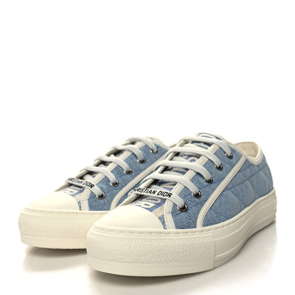 Christian Dior Denim Cannage Walk'N'Dior Low Top Sneakers 37.5 Dynamic Blue 3 of 10