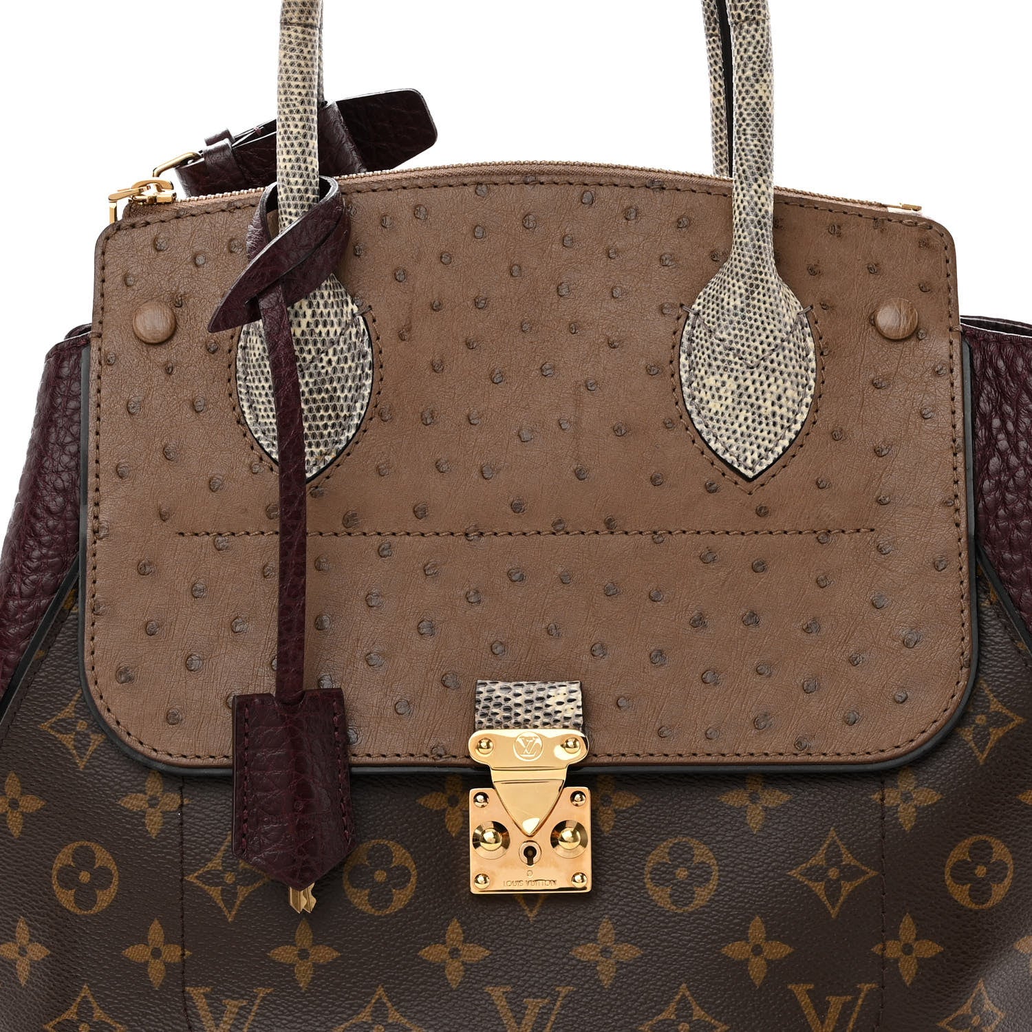 Louis Vuitton Monogram Ostrich Lizard Majestueux PM Bordeaux 7 of 10