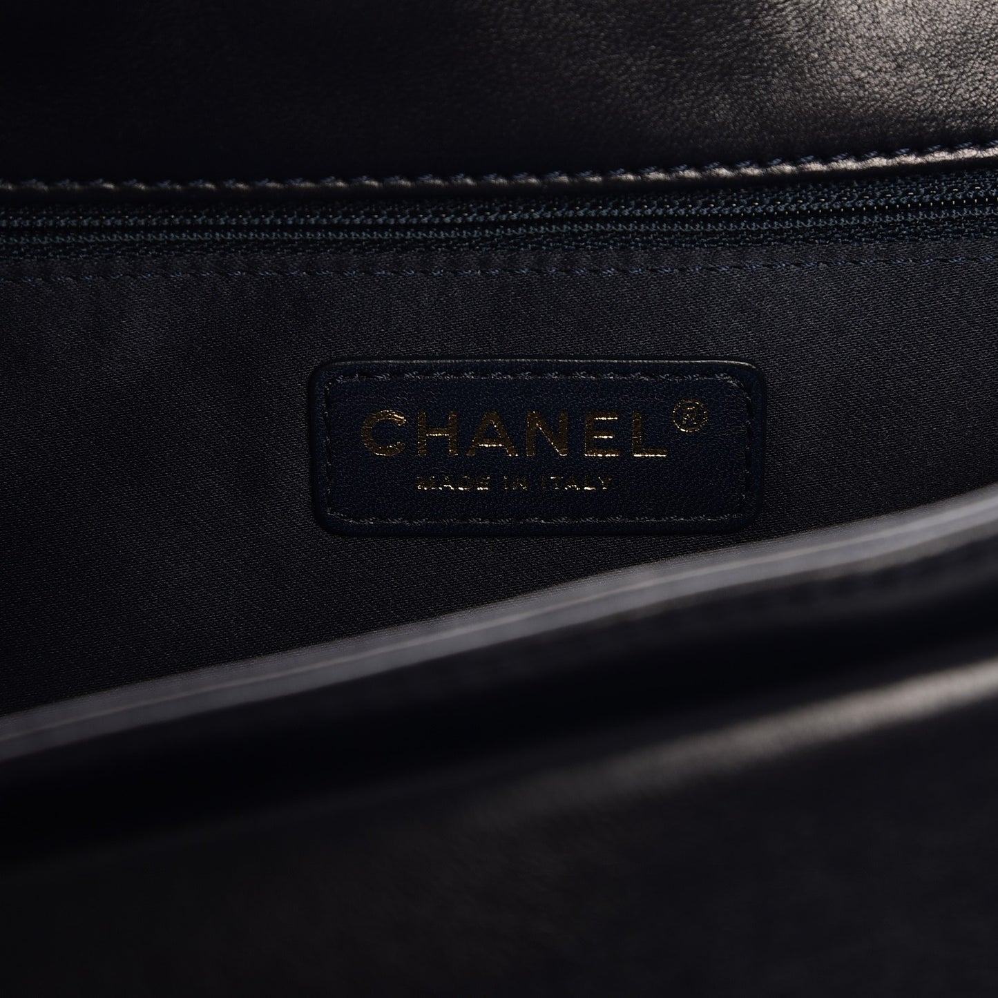 Lambskin Quilted Large Now and Forever Flap Navy