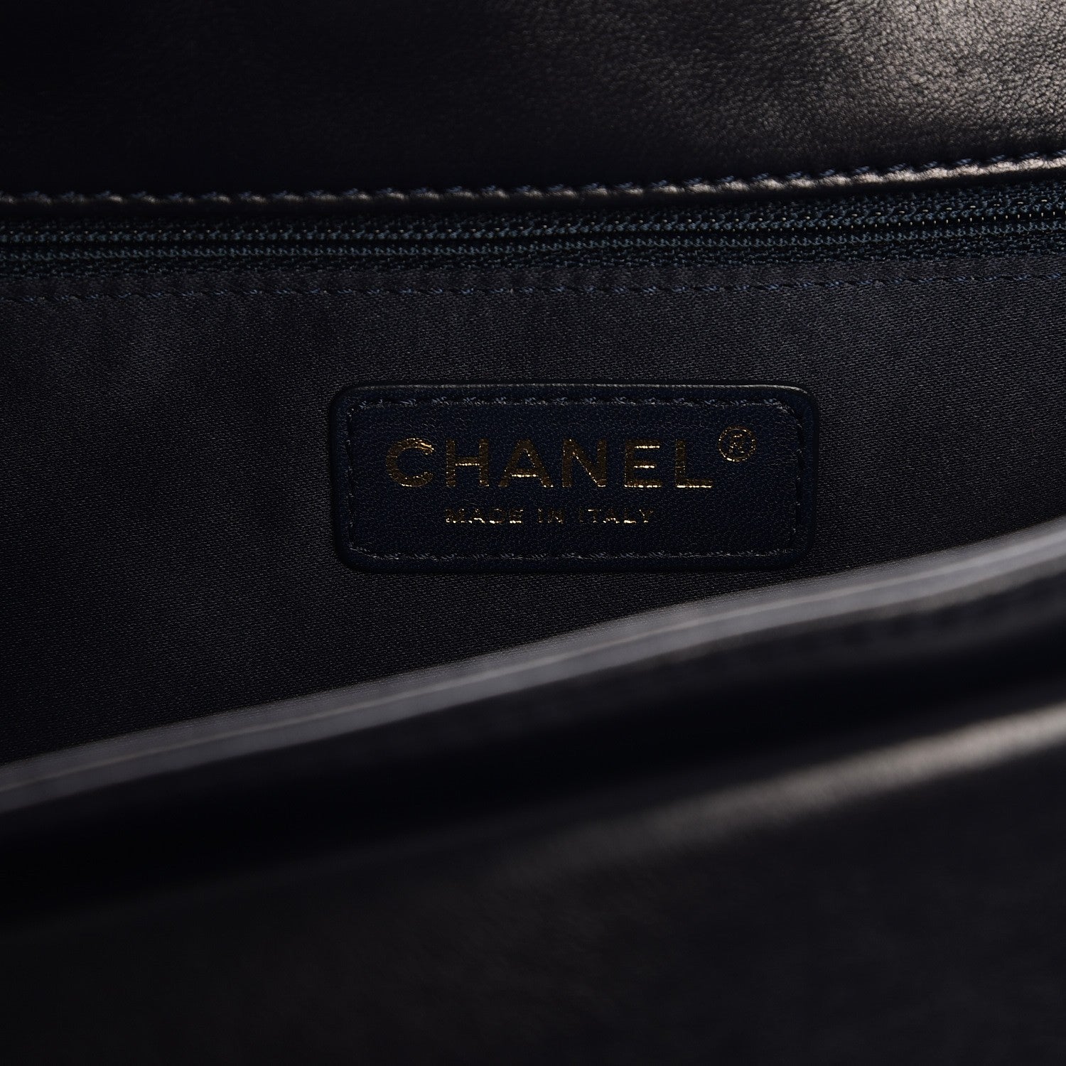 Chanel Lambskin Quilted Large Now and Forever Flap Navy 6 of 8