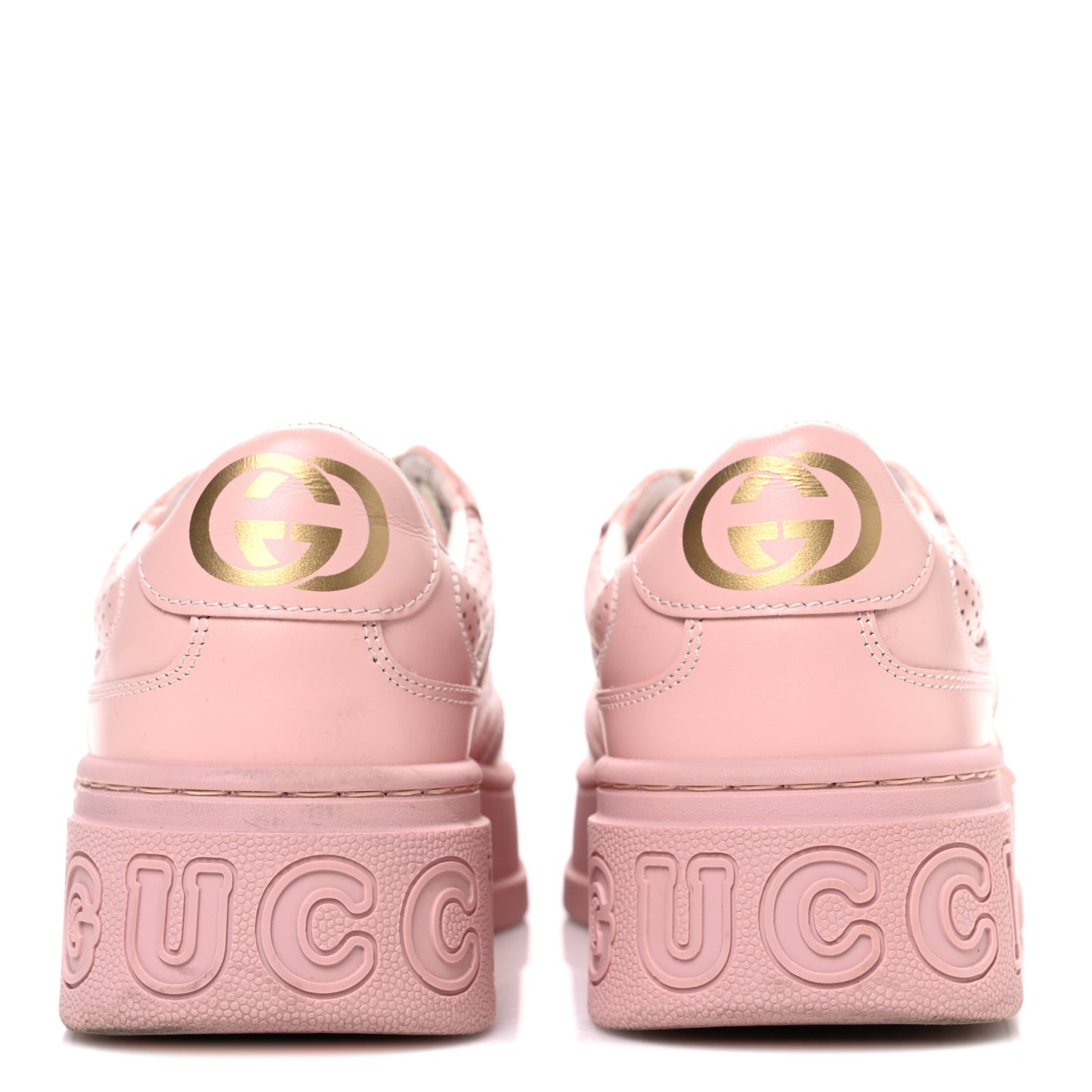 Calfskin GG Tennis Embossed Womens Platform 55mm Sneakers 35 Powder Pink