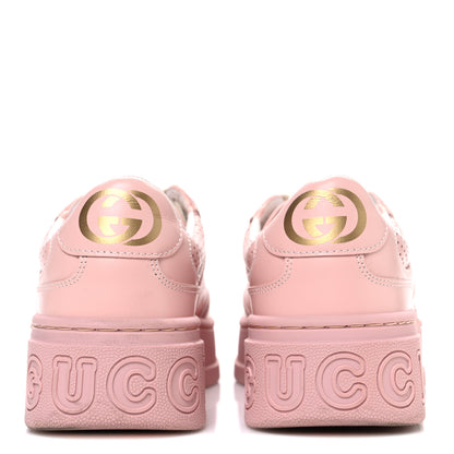 Gucci Calfskin GG Tennis Embossed Womens Platform 55mm Sneakers 35 Powder Pink 6 of 10