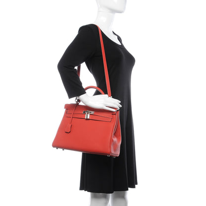Hermes Togo Kelly Retourne 32 Vermillion 2 of 36