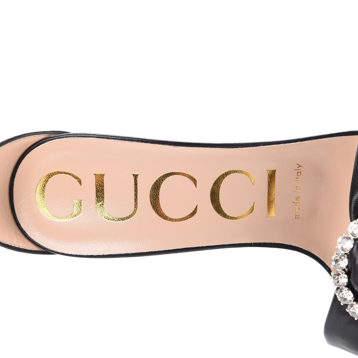 Gucci Nappa Ilse Pleated Bow Sandals 36 Black 7 of 9