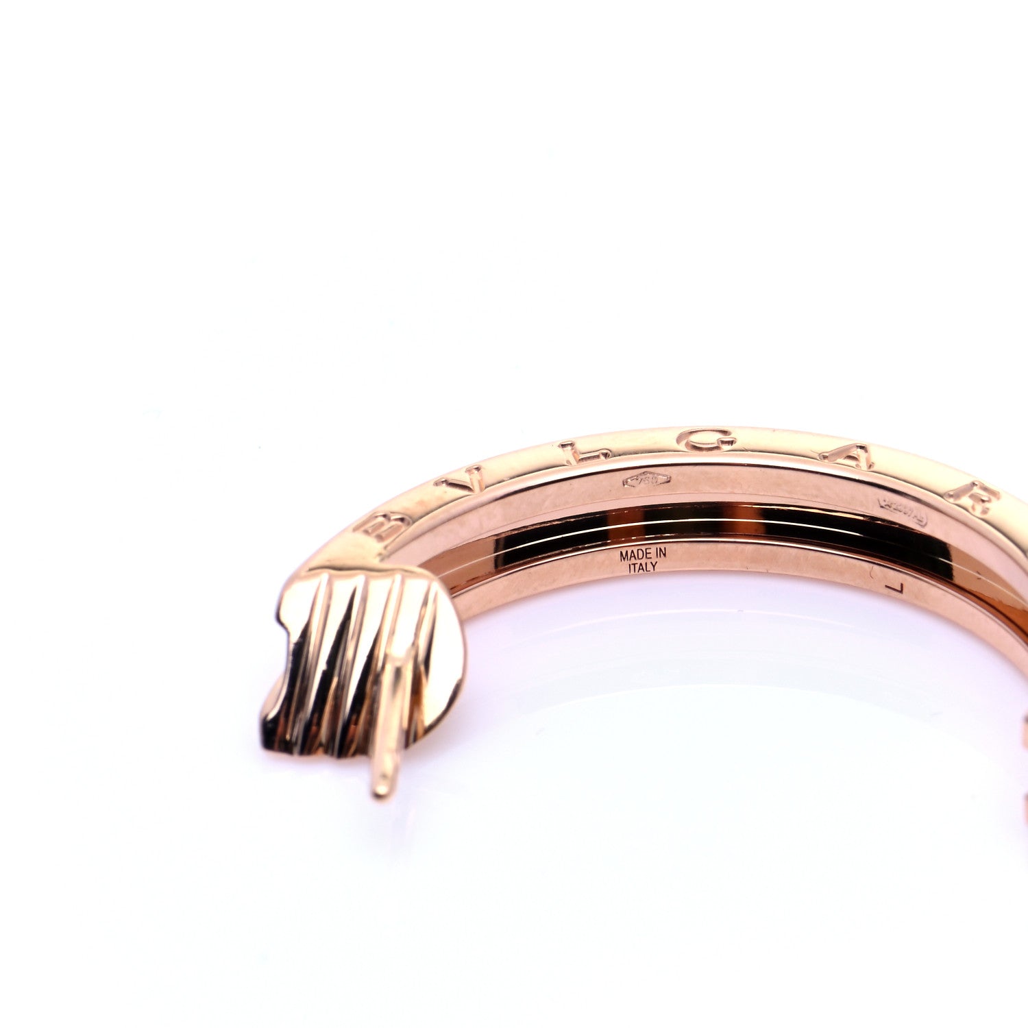 Bulgari 18K Rose Gold B.Zero1 Hoop Earrings 7 of 9