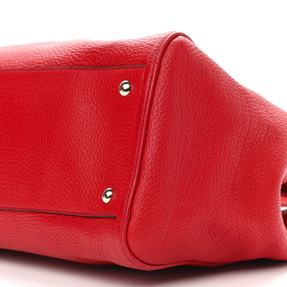 Gucci Pebbled Calfskin Medium Soho Shoulder Bag Red 7 of 9