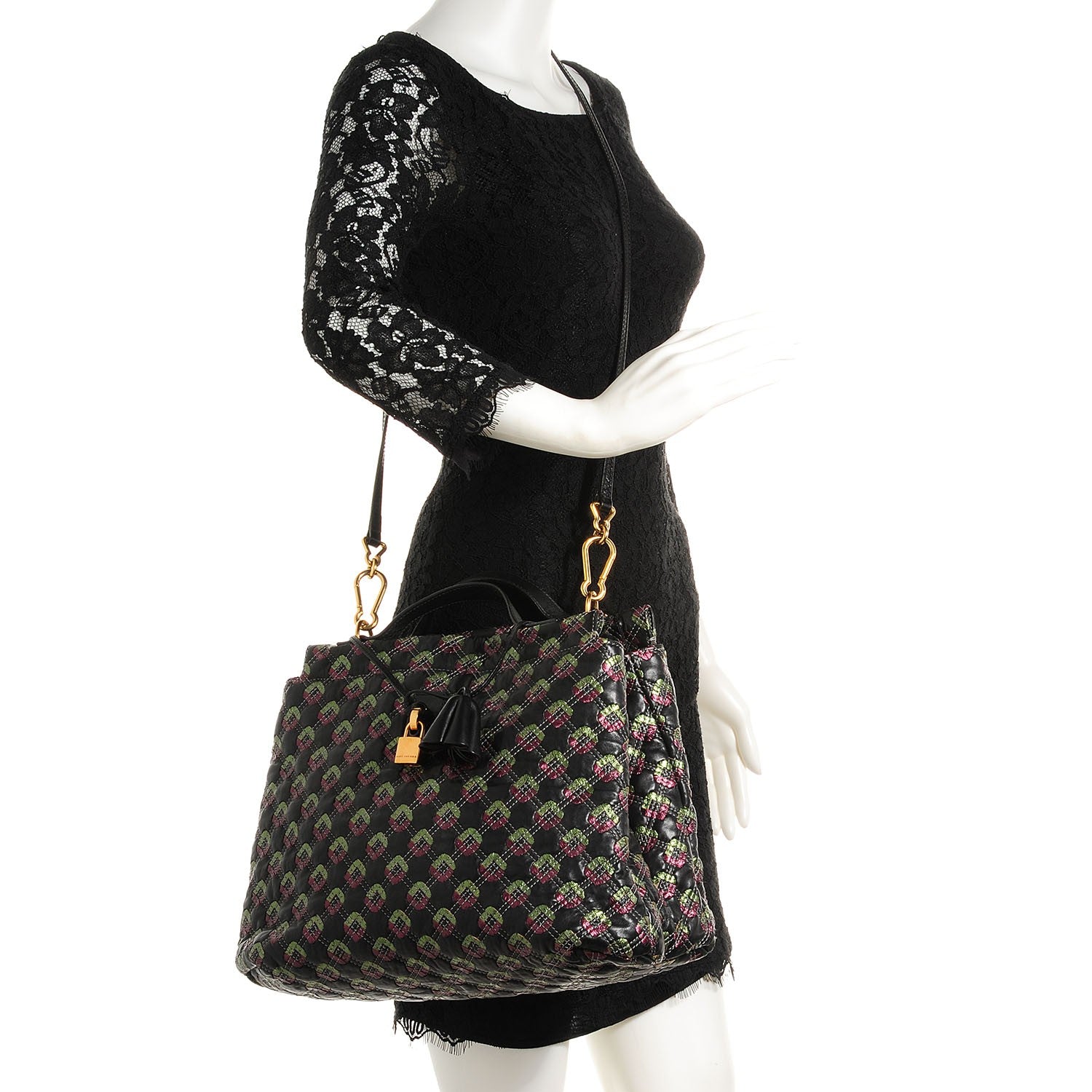 Marc Jacobs Leather Quilted Robert Leslie Bag Black 2 of 7