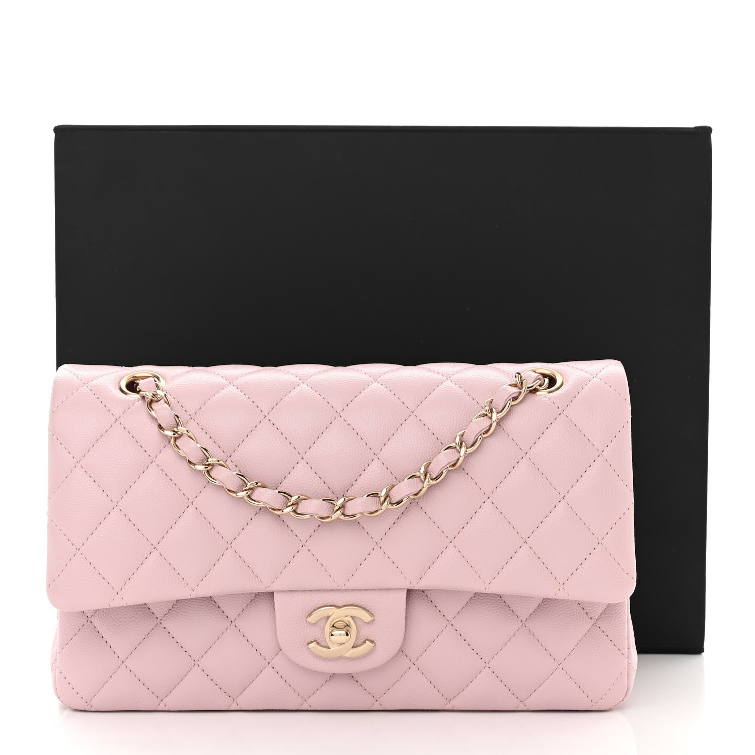 Chanel Caviar Quilted Medium Double Flap Light Pink 3 of 11