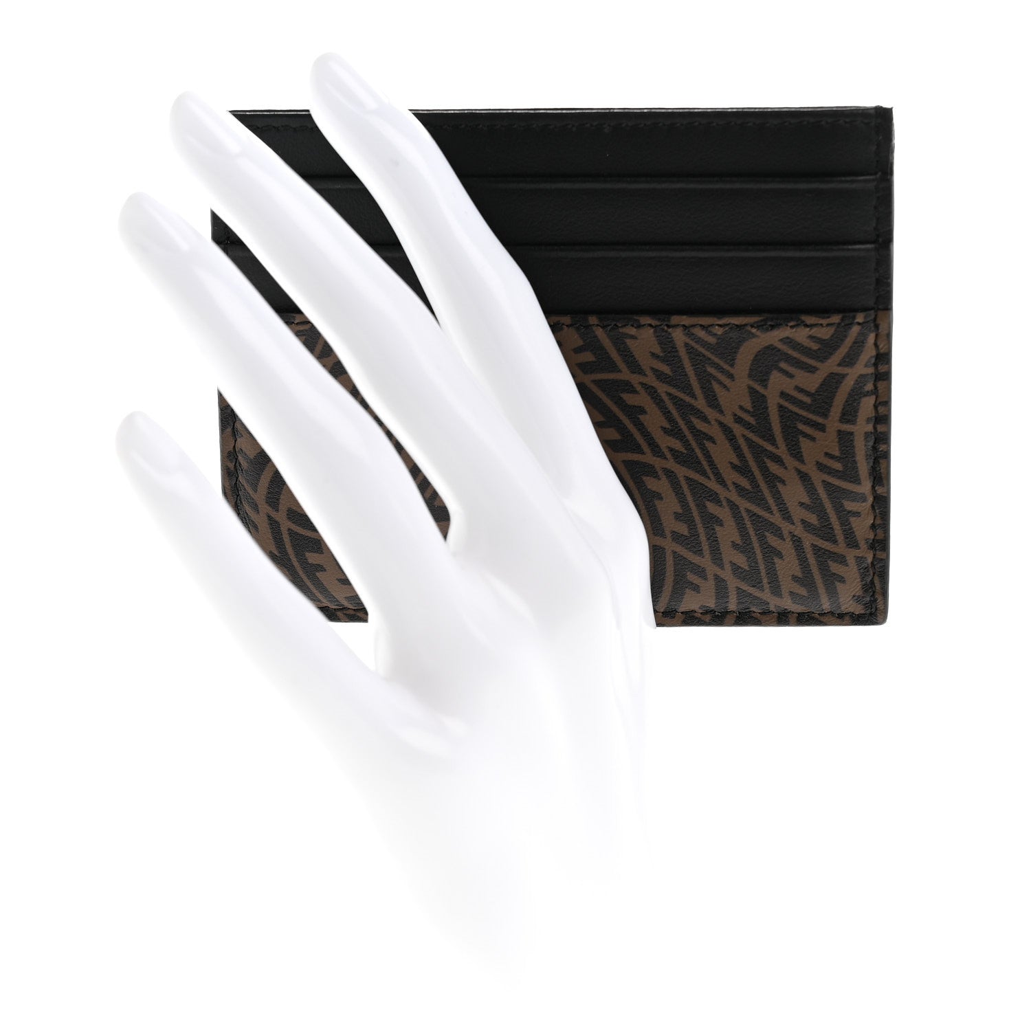 Fendi X SARAH COLEMAN Vitello Grace Light Micro FF Vertigo Embossed Card Holder Maya Black 2 of 6