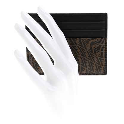 Fendi X SARAH COLEMAN Vitello Grace Light Micro FF Vertigo Embossed Card Holder Maya Black 2 of 6