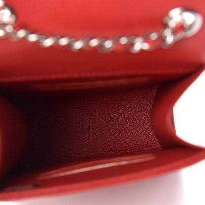 Chanel Grained Calfskin Quilted CC Box Clutch With Chain Red 5 of 12