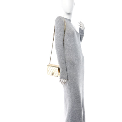 Chanel Hammered Metallic Calfskin Quilted Flap Gold 2 of 14