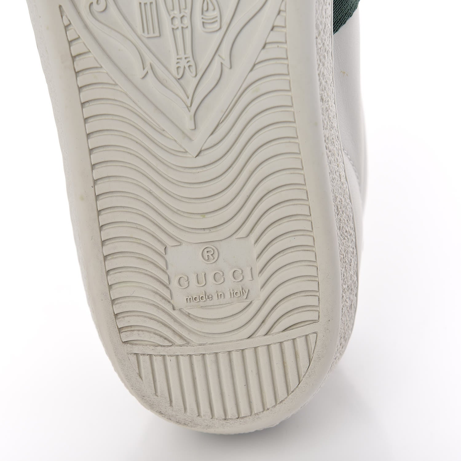 Gucci Calfskin Crocodile Web Womens Ace Sneakers 37 White Green 11 of 18
