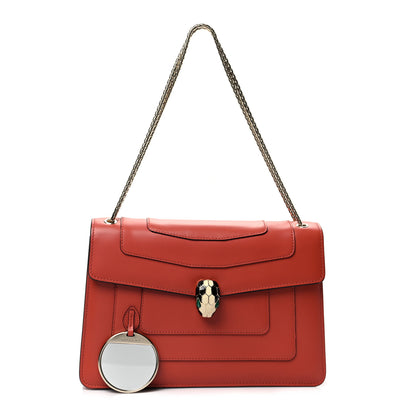 Bulgari Calfskin Serpenti Forever Shoulder Bag Coral 1 of 7