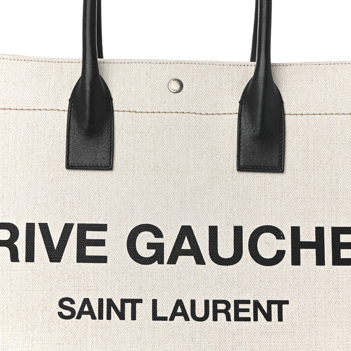Linen Calfskin Rive Gauche Tote Optic White