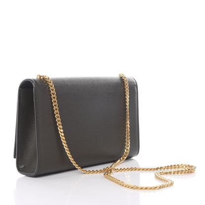 Saint Laurent Grain De Poudre Medium Classic Monogram Kate Satchel Dark Tea 2 of 8