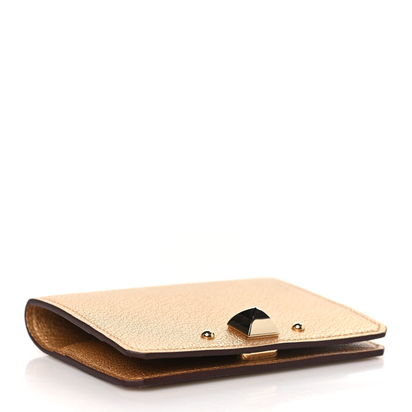 Metallic Chevre Chamkilight Medor Card Holder Dore