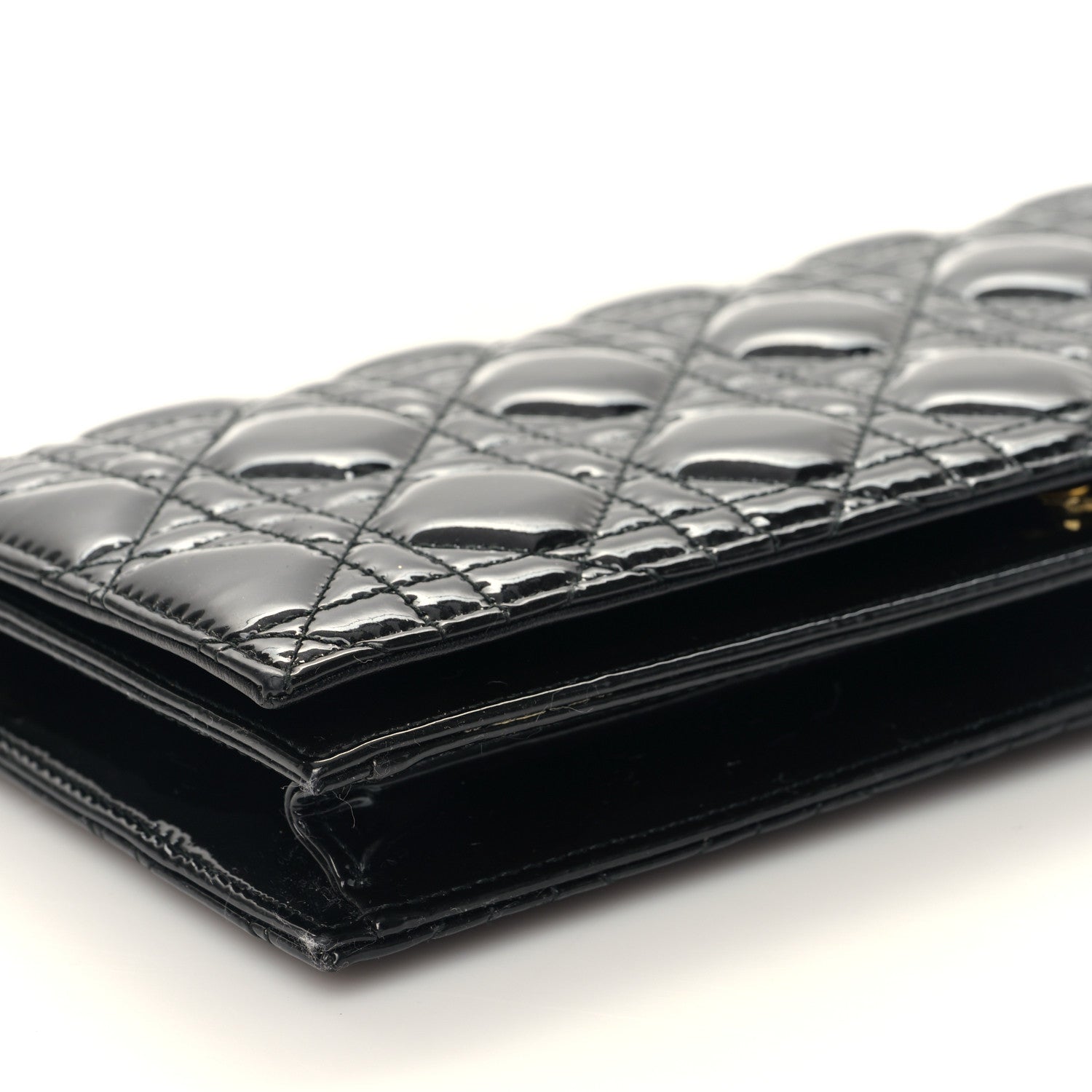 Christian Dior Patent Cannage Lady Dior Convertible Clutch Black 7 of 8