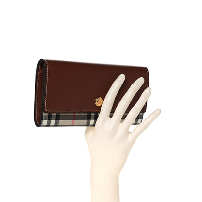 Burberry Vintage Check Grain Calfskin Halton Wallet Tan 2 of 12