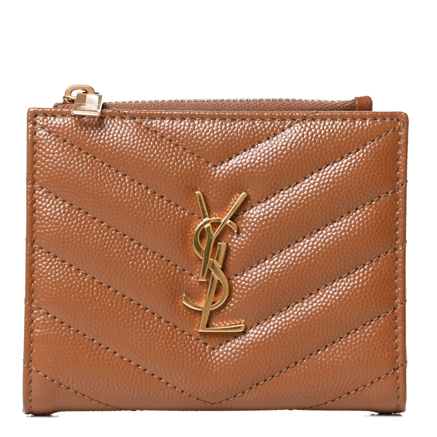 Grain De Poudre Matelasse Chevron Monogram Zipped Card Case