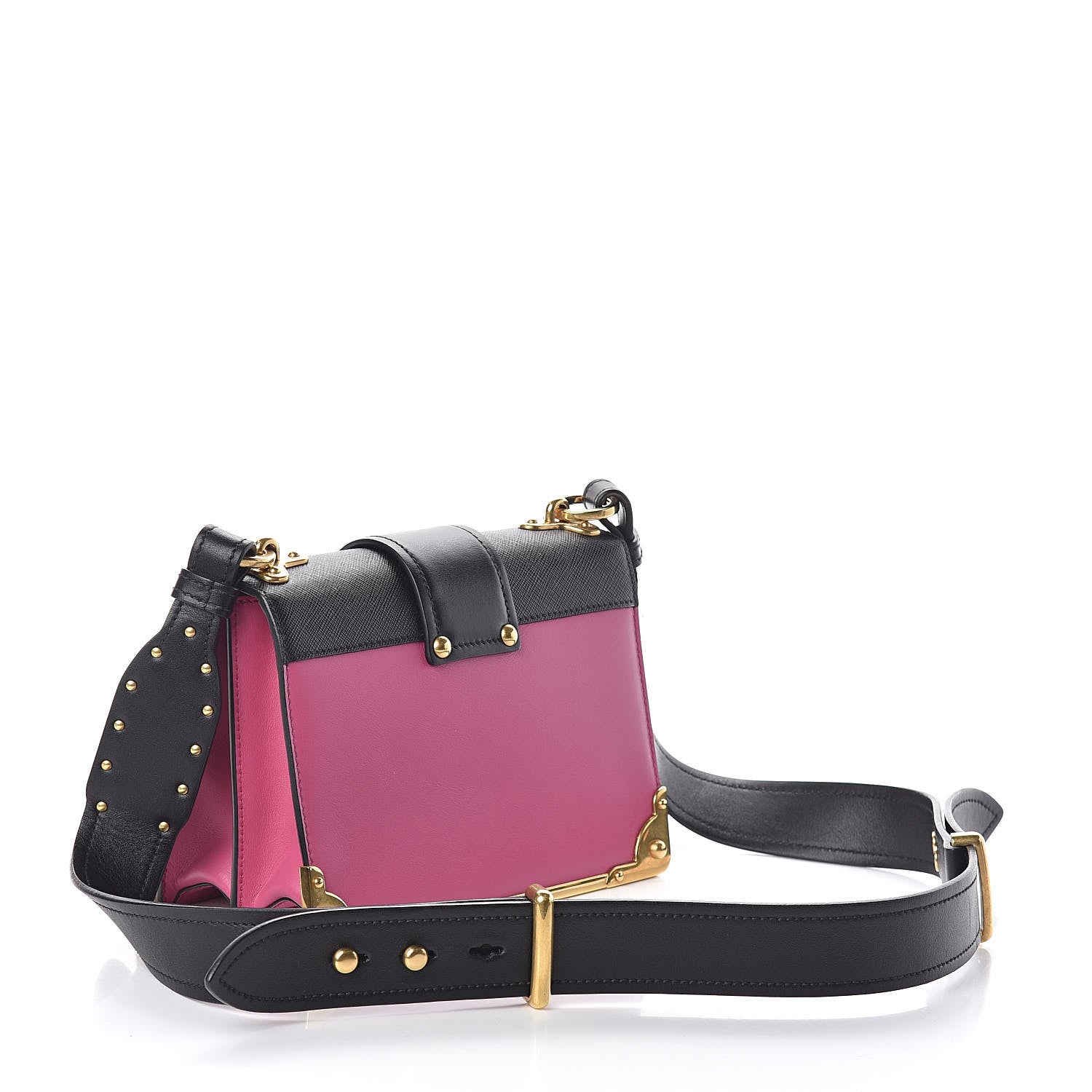 Prada City Calf Saffiano Cahier Bag Fuxia Black 3 of 8