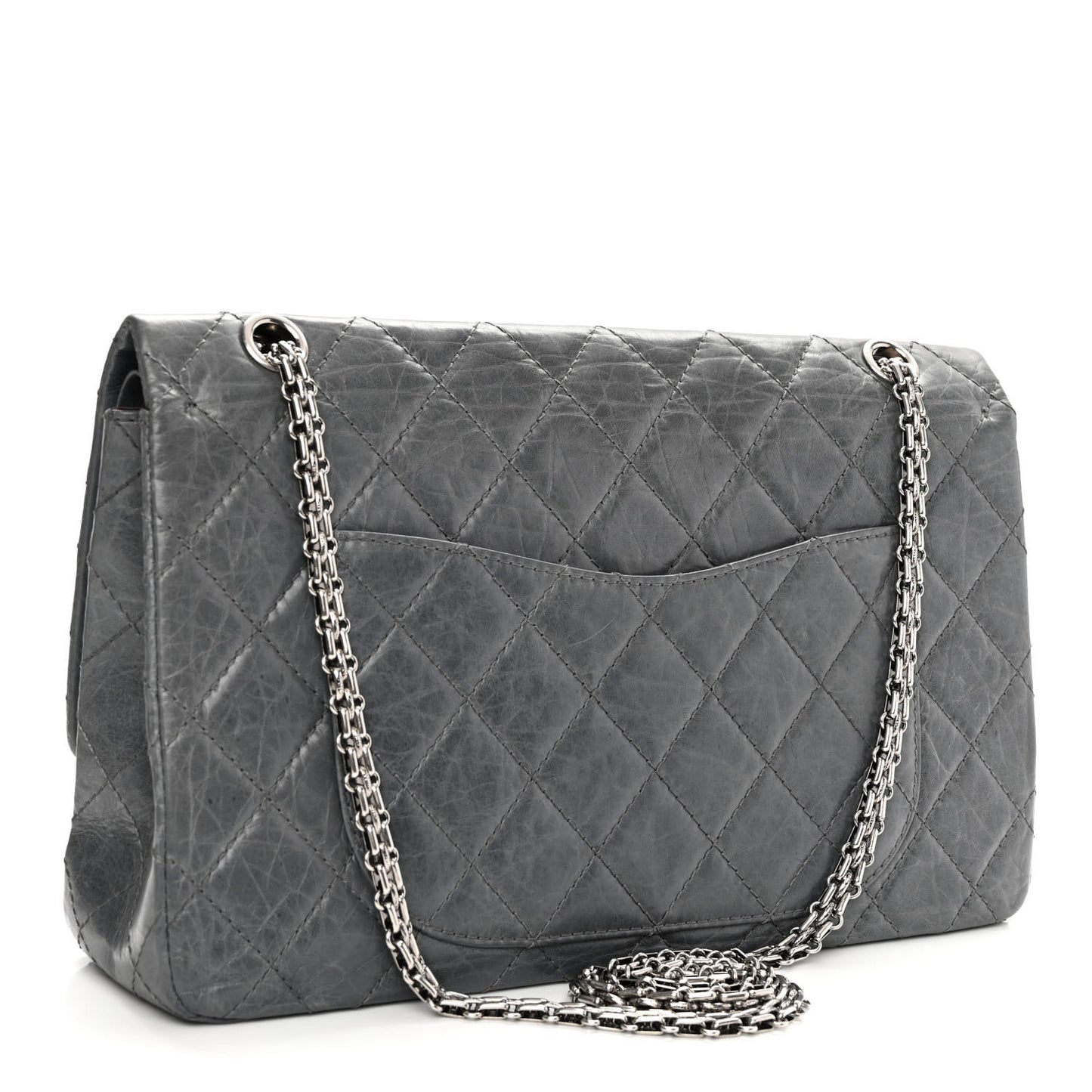 Aged Calfskin Quilted 50th Anniversary 2.55 Reissue 227 Flap Grey