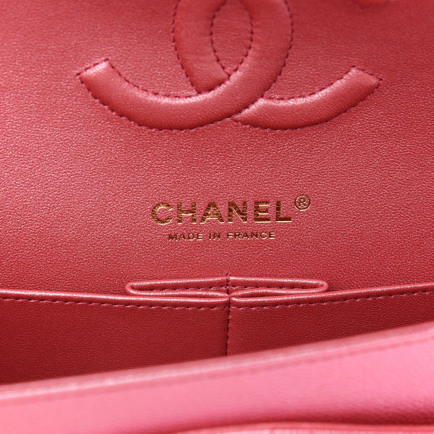 Iridescent Caviar Quilted Medium Double Flap Dark Pink